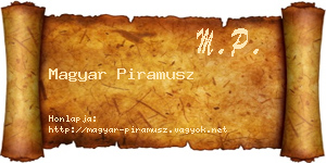 Magyar Piramusz névjegykártya
